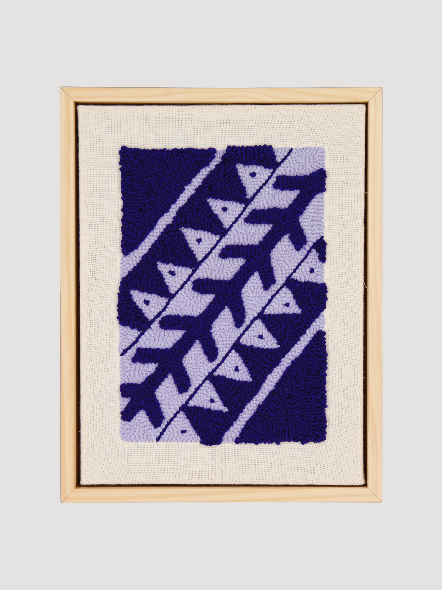 Framed blue polynesian inspired artpiece