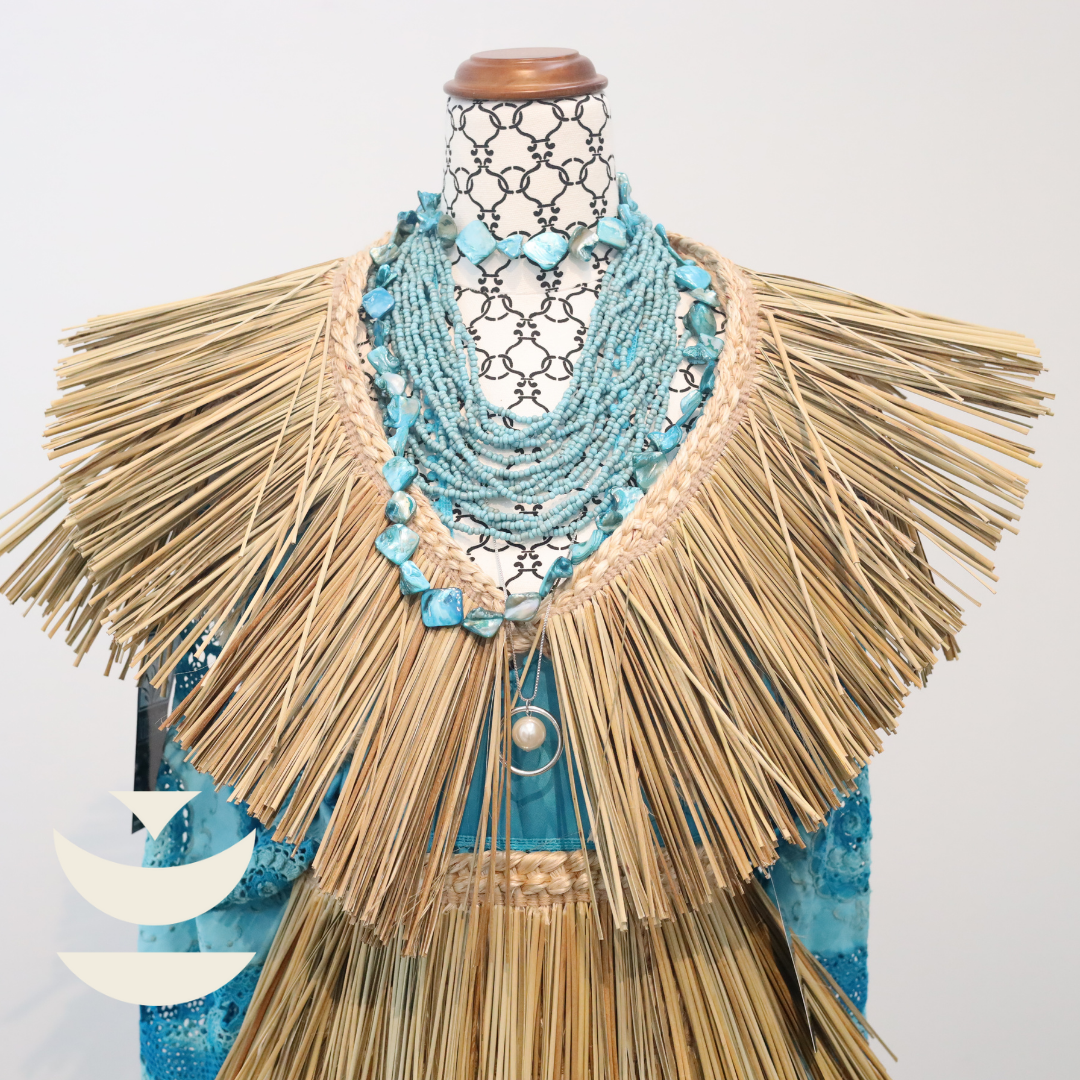 Two Layered Shoulder Pake Ocean Dress